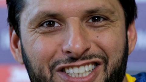 Pakistan's Shahid Afridi attends a press conference in Kolkata India. Flamboyant all-rounder Afridi says he has quit international cricket and will just focus on playing Pakistan Super League for