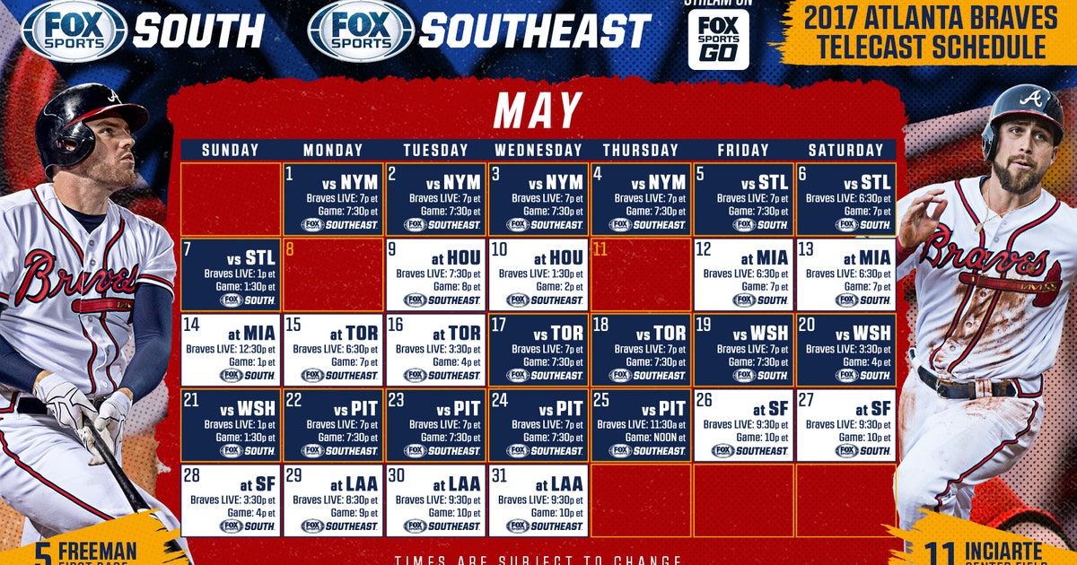 Atlanta Braves TV Schedule May FOX Sports
