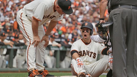 Watch Giants Score Three Runs On Dribbler Back To Diamondbacks Pitcher