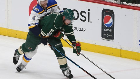 Wild lose Staal after head-first crash into boards vs. Blues