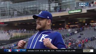 Moss hits two homers, earns a cold between-games Salvy Splash