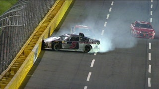 Fluid On Track Causes Issues at Charlotte | 2017 CHARLOTTE | FOX NASCAR