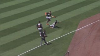 WATCH: Stanton avoids colliding with Gordon to make acrobatic catch