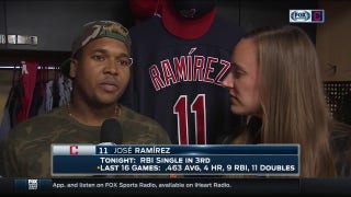 Jose Ramirez reacts to crucial stop that prevented Texas from scoring