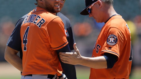 Hot start lifts Astros over Athletics 12-9 Hot start lifts Astros over Athletics 12-9