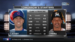 Jose Urena tries to get Marlins even in series vs. Cubs