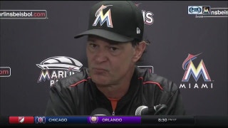 Don Mattingly reacts to Saturday's loss to the Cubs