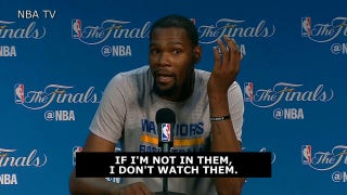 Image result for Durant can’t compare 2017 Finals to 2016 Finals because he didn’t watch them