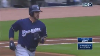 WATCH: Brewers' Shaw starts offensive flurry with huge two-run homer