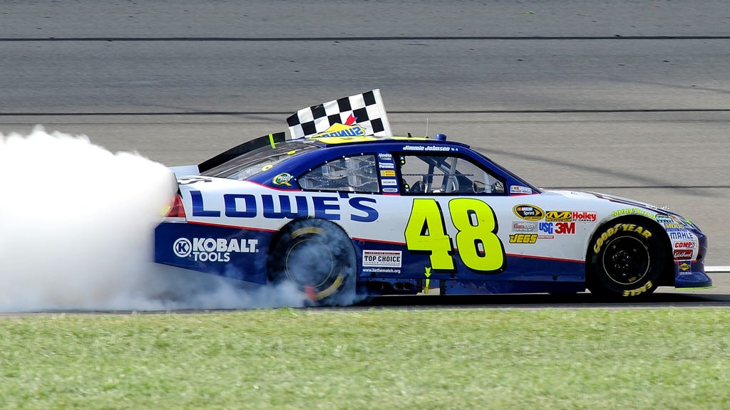 Jimmie johnson wins by track Clearance