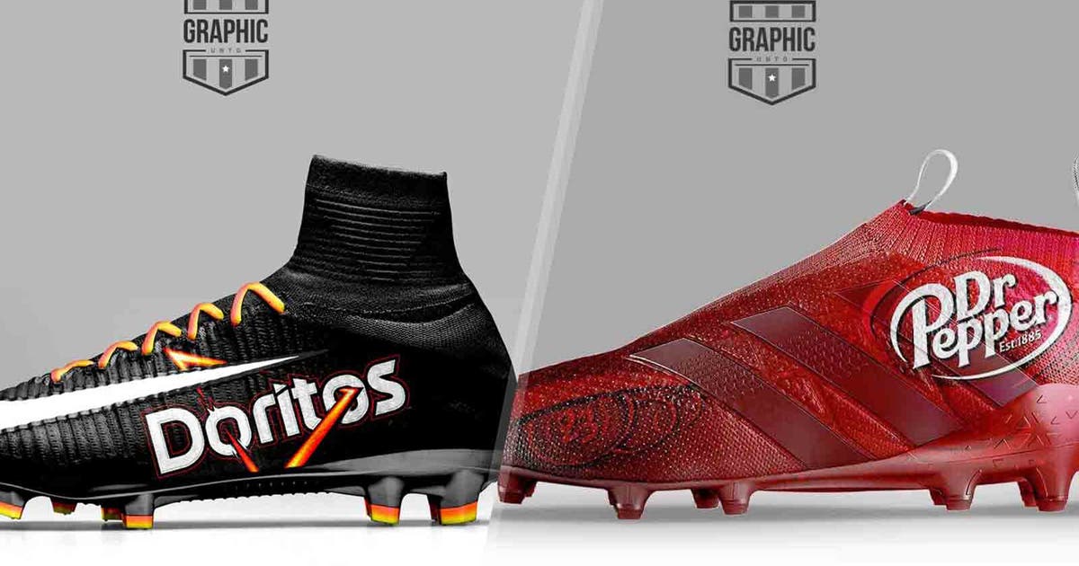 Check out these soccer boots branded for your favorite snacks and