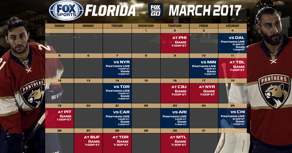 Florida Panthers TV Schedule FOX Sports