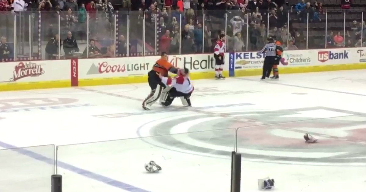 Hockey goalie needed just one brutal punch to knock out the opposing