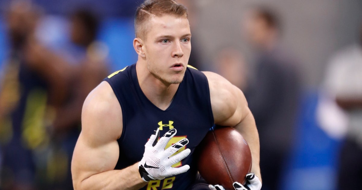 Christian McCaffrey tries out a new position at his Stanford pro day