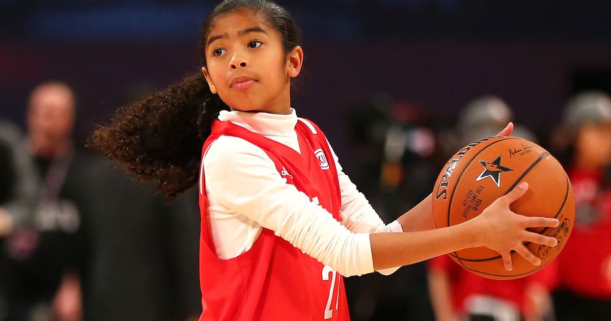 Watch Kobe's 11-year-old daughter hit her dad's signature 