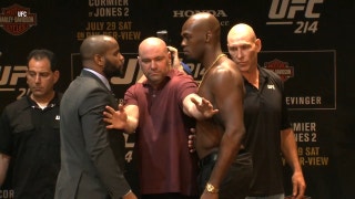 Watch heated face off between Daniel Cormier, shirtless Jon Jones