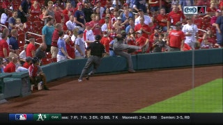 WATCH: Jake Lamb tumbles into seats to make catch