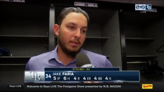 Jake Faria says falling behind hitters caught up to him