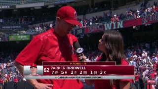Parker Bridwell gets the win over Red Sox, becoming Angels go-to guy