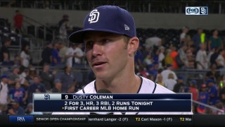 Dusty Coleman on his first career home run