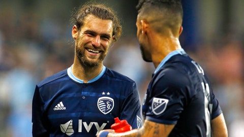 Graham Zusi and Dom Dwyer are headed to the MLS All Star Game in Chicago. Jay Biggerstaff-USA TODAY Sports