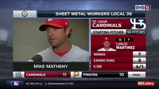 Mike Matheny on Cardinals' late-inning struggles in win over Pirates