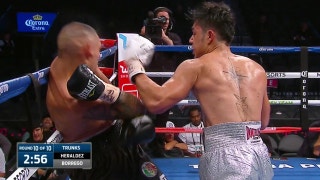 Jose Borrego knocks down Juan Heraldez with brutal left