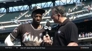 Dee Gordon on the challenges of stealing with Stanton at the plate