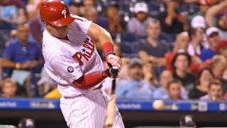 Rhys Hoskins crushes a 3-run bomb off of Miami's Justin Nicolino