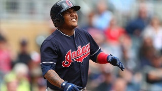 Kyle Gibson hits Jose Ramirez in the wrist in the 2nd inning