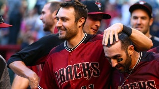 A.J. Pollock makes a spectacular leaping grab at the wall to rob Travis d'Arnaud of a home run