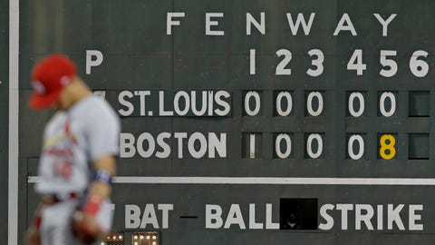 Boston blew the game open courtesy of a wild fifth inning tallying eight hits and eight runs. AP