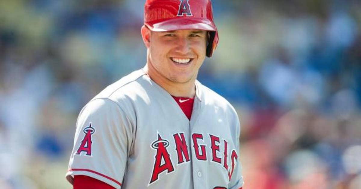 Angels teammates drench Trout in miscellaneous kitchen ingredients.