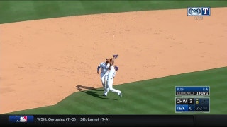 WATCH: Joey Gallo, Matt Bush collide on infield fly