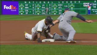WATCH: Manny Pina, Travis Shaw team up for slick out