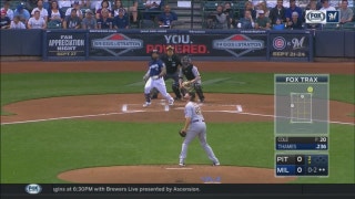 WATCH: Thames, Santana deliver big hits in Brewers' win