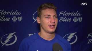 Yanni Gourde trying to show Lightning he belongs