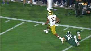 Notre Dame's Julian Love takes interception 59 yards back to the house