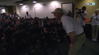 Purdue Head Coach Jeff Brohm fires up his team ahead of their matchup with Michigan