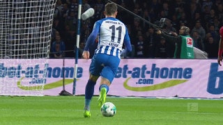 Mathew Leckie gives Berlin the early lead over Leverkusen