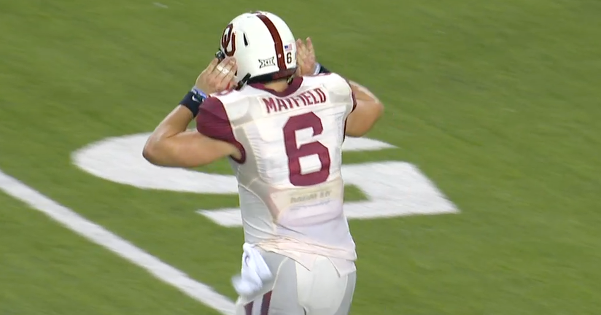 Baker Mayfield taunts the Baylor crowd after showcasing his NFL-ready arm on 48-yard TD (VIDEO) | FOX Sports