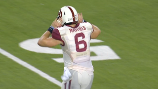 Baker Mayfield taunts the Baylor crowd after showcasing his NFL-ready arm on 48-yard TD