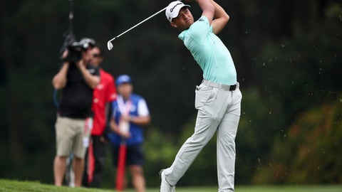Xander Schauffele of United States in action during the second day of the CIMB Classic golf tournament at Tournament Players Club in Kuala Lumpur Malaysia Friday Oct. 13 2017