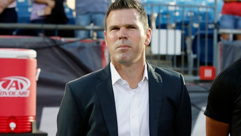 FOXBOROUGH MA- SEPTEMBER 23 Toronto FC head coach Greg Vanney before a match between the New England Revolution and Toronto FC on September 23. 2017 at Gillette Stadium in Foxborough Massachusetts. The Revolution defeated Toronto 2-1