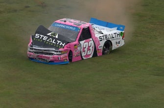 Kaz Grala crashes hard at Talladega | 2017 TRUCK SERIES | FOX NASCAR