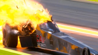 Steve Torrence walks away from horrific crash, then suffers major engine explosion in semifinals | 2017 NHRA DRAG RACING