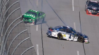 Jamie McMurray gets airborne after contact from Jeffrey Earnhardt | 2017 TALLADEGA