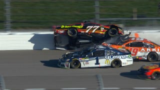 Erik Jones gets airborne in massive crash | 2017 KANSAS