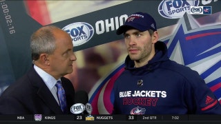 Boone Jenner post-game after his return to the Blue Jackets lineup