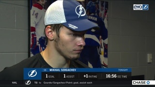 Lightning D Mikhail Sergachev just trying to put together steady play
